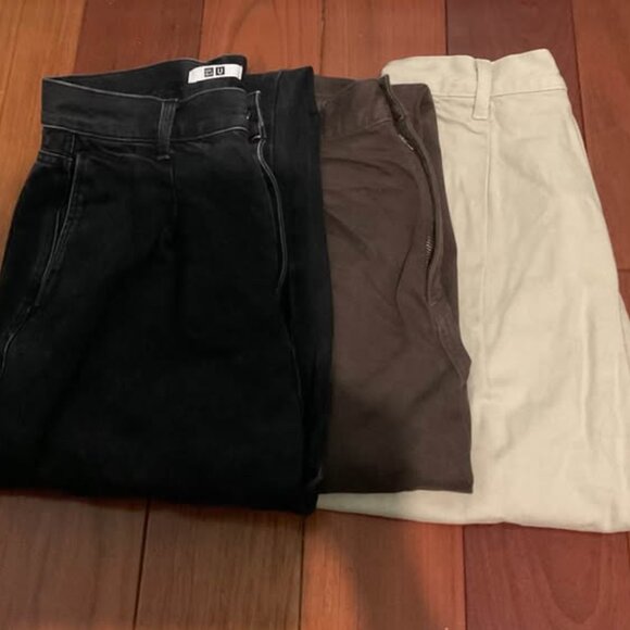 Uniqlo Pants - Uniqlo pleated jeans (Selling all 3 as a bundle)